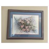Donna Peters Signed Framed Floral Print