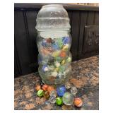 Santa Claus Jar of Vintage Marbles