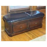 Wooden Padded Storage Bench