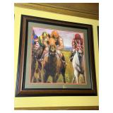 Framed Horse Racing Scene