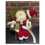 Santa Claus Sitting on Green Chair Christmas Decor