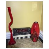 Art Glass Vases & sign