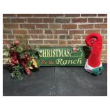 Christmas on the Ranch Sign & Holiday Decor