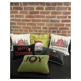 Group of 6 Christmas Holiday Throw Pillows