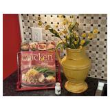Cookbook & holder - floral vase
