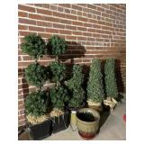 Group of Outdoor Topiary & Planters