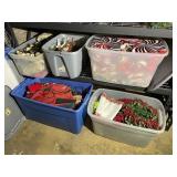 Christmas Holiday Decor 5 Totes & Contents