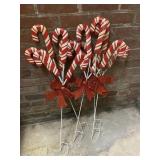 Metal Candy Cane Yard Christmas Decorations