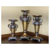 3 ornate candle sticks