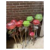 Red & Green Plastic Lollipop Christmas Decor Lot