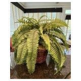 Faux Fern & basket planter