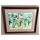 Horse Racing Watercolor by Krajewski