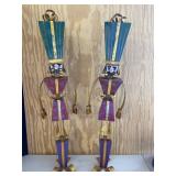 Tall Slim Pair of Christmas Soldiers Metal