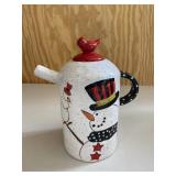 Snowman Christmas Teapot Bird Accent