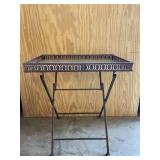 Folding Small Metal Serving Tray Table