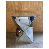 Mirrored Geometric End Table Modern Style