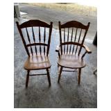 Pair of 2 Wooden Dining Chairs