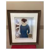 Woman & Dogs Numbered Original Art Work Framed