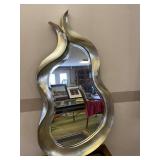 Large Silver Misshapen Art Wall Mirror