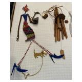 Wooden Windchime & Metal Lady Home Decor