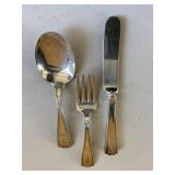 Sterling Silver Set of 3 Childs Utensils Very Old