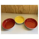 Pier 1 Set of 3 Dishes Yellow & Red