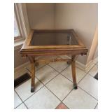 Nice Quality Wood Side Table Glass Top