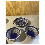 2 Bowls & 1 Hand Painted Polish Dish