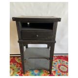 Black Nightstand Side Table with Drawer