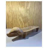 Long Wood Carved Pig Serving Plate Tray