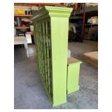Bright Green Solid Wood China Display Cabinet