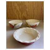 2 Fruit Theme Bowls & Pie Pan Dish