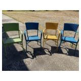Set of 4 Colorful Fun Outdoor Patio Chairs