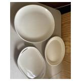 Set of 3 White Platters Inc Corningware