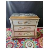 Gold Accent 3 Drawer Chest Night Stand