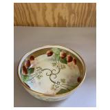 Strawberry Limoges Bowl Gold Accents Vintage