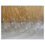 Set of 8 Small Wine Goblets with Blue Flower Tote