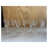 Set of 8 Clear Small Wine Goblets Stored in Box
