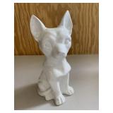 White Pointy Ear Dog Figurine