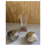 Clear Vase & Silver Accent Home Decor