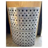Silver Perforated Metal Corner Storage Cabinet