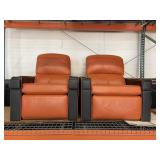 Pair of Orange & Black Theater Cinema Chairs