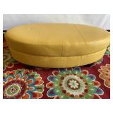 Large Yellow Oval Ottoman Footstool