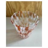 Orange & White Speckled Art Glass Vase