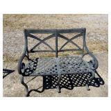 Black Metal Patio Bench Loveseat