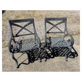 Set of 2 Black Metal Patio Chairs
