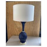 Dark Blue Modern Lamp White Shade
