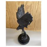 Large Black Eagle Bird Metal Figurine Sculpture