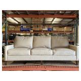 Ivory Cream Color Leather Style Sofa Couch