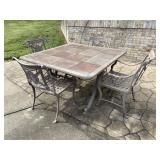 Nice Quality Stone & Metal Outdoor Patio Table Set